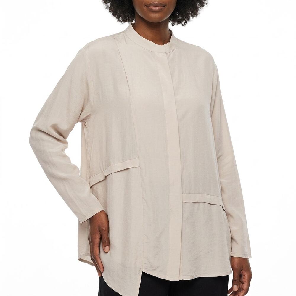 Redwood Court Silk Blend Beige Lightweight Top Women Size L